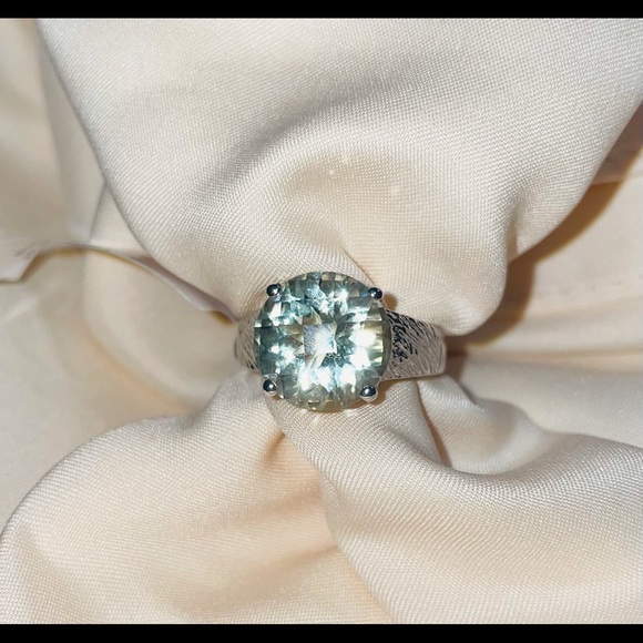 7.05 ct prasiolite ring in sterling silver. - Picture 8 of 13